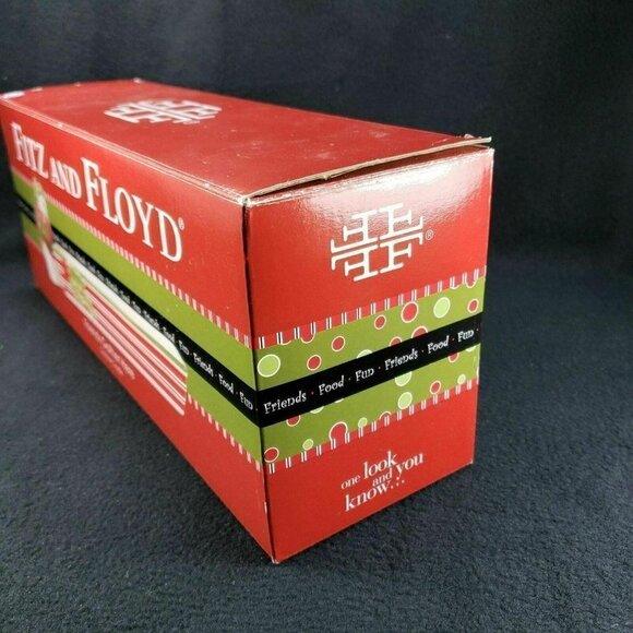 Fitz and Floyd Cookie Cracker Cradle Friends Gather Here Xmas Holiday Plate‎ - Picture 12 of 12